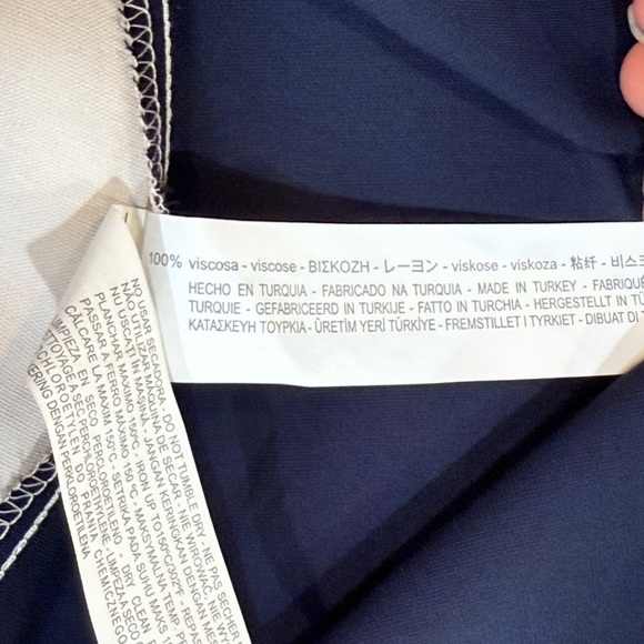 Women’s ZARA Navy & Cream Maxi dress- Size Small - Picture 12 of 13